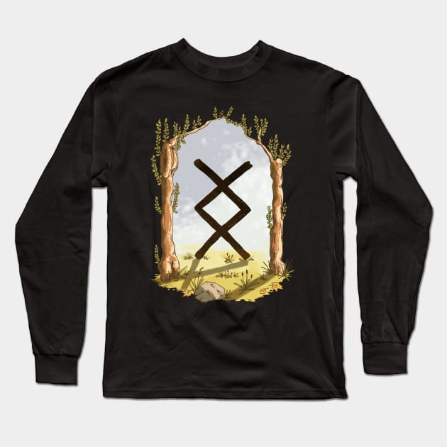 rune ingwaz - magical symbol Long Sleeve T-Shirt by Karolina Studena-art